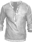 abordables Camisetas casuales de hombre-Hombre Henley Shirt Plano Henley Calle Vacaciones Manga Larga Ropa Básico Design Contemporáneo moderno