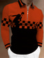 abordables Polo Zip-Homme POLO T Shirt golf Plaid Imprimés Photos Col rabattu Noir Jaune Rouge Bleu Orange 3D effet Extérieur Plein Air manche longue Zippé Imprimer Vêtement Tenue Sportif Mode Vêtement de rue Design