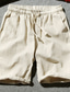 cheap Linen Shorts-Men&#039;s Shorts Linen Shorts Summer Shorts Pocket Drawstring Elastic Waist Plain Comfort Outdoor Daily Going out Fashion Streetwear Black White