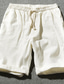 cheap Linen Shorts-Men&#039;s Shorts Linen Shorts Summer Shorts Pocket Drawstring Elastic Waist Plain Comfort Outdoor Daily Going out Fashion Streetwear Black White