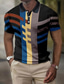 tanie klasyczna koszulka polo-Męskie Koszulka polo Koszula golfowa Geometria Wieczorne Żółty Rumiany róż Niebieski Błękit nieba Pomarańczowy Druk 3D Na zewnątrz Ulica Krótkie rękawy Nadruk Przycisk w dół Odzież Moda Designerskie