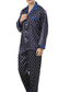 abordables Pyjamas-Homme Ensemble de pyjama Pyjama Haut et Pantalon Pyjama en soie 1 jeu Plaid mode Casual Confort Intérieur du quotidien Lit Polyester Confort Revers Automne Printemps bleu marine