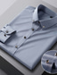 abordables Chemises Habillées-Homme Chemise Chemise Satiné Plein Col rabattu Azur Bleu Clair Vin Noir Blanche Mariage Extérieur manche longue Bouton bas Vêtement Tenue Coton Mode Casual Respirable Confortable