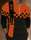 preiswerte Grafik Polo-Herren Poloshirt Golfhemd Plaid Abstrakt Grafik-Drucke Umlegekragen Schwarz Rote Blau Purpur Orange 3D-Druck Outdoor Strasse Langarm Zip Bedruckt Bekleidung Sport Modisch Strassenmode Designer