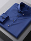 abordables Chemises Habillées-Homme Chemise Chemise Satiné Plein Col rabattu Azur Bleu Clair Vin Noir Blanche Mariage Extérieur manche longue Bouton bas Vêtement Tenue Coton Mode Casual Respirable Confortable