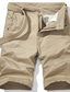 preiswerte Cargo Shorts-Herren Cargo Shorts Kurze Hosen Bermudas Arbeitsshorts Tasche Glatt Komfort Outdoor Täglich Ausgehen 100% Baumwolle Modisch Strassenmode Schwarz Armeegrün