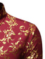 billige smokingskjorter til mænd-Herre Tuxedo skjorter Grafiske tryk Aftæpning Vin Sort Hvid Navyblå Fest Ferie Langærmet Knap ned Bronzing Tøj Bomuld Mode Afslappet Åndbart Bekvem