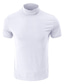 billiga Casual T-shirts för män-Herr T-shirt Turtleneck skjorta Slät Hög hals Semester Utekväll Kortärmad Kläder Stylish Modernt Modernt Komfort