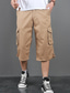 cheap Cargo Shorts-Men&#039;s Cargo Shorts Capri shorts Capri Pants Hiking Shorts Elastic Waist Leg Drawstring Multi Pocket Plain Comfort Wearable Calf-Length Daily Going out Streetwear 100% Cotton Classic Style Yellow