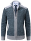 cheap Men&#039;s Cardigan Sweater-Men&#039;s Sweater Cardigan Sweater Zip Sweater Sweater Jacket Ribbed Knit Knitted Color Block Stand Collar Fashion Casual Sports Daily Wear Clothing Apparel Spring &amp;  Fall Blue Dark Gray XS S M