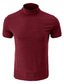 baratos Camisetas masculinas casuais-Homens Camiseta Camisa de gola alta Tecido Gola Alta Férias Para Noite Manga Curta Roupa à moda Contemporâneo Moderno Conforto