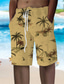 billige Shorts til hverdagsbrug-Herre Shorts Sommer shorts Strandshorts Snørelukning Elastisk Talje 3D-udskrivning Grafisk Kokos palme Åndbart Blød Korte Afslappet Daglig Ferie Gade Hawaiiansk Hvid Grøn Mikroelastisk