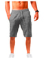cheap Casual Shorts-Men&#039;s Shorts Linen Shorts Summer Shorts Pocket Drawstring Elastic Waist Solid Color Sports Short Casual Streetwear Hip-Hop ArmyGreen Black Inelastic
