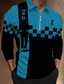voordelige Grafische polo-Voor heren POLO Shirt Golfshirt Ruitjes Abstract Grafische prints Strijkijzer Zwart Rood blauw Paars Oranje 3D-afdrukken Buiten Straat Lange mouw Vetoketju Afdrukken Kleding Sport Modieus Streetwear