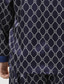 economico Pigiami-Per uomo Set pigiama Top e pantalone del pigiama Pigiama di seta 1 set A quadri Moda Informale Comoda Interni Giornaliero Da letto Poliestere Comfort Bavero Autunno Primavera Blu marino