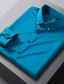 abordables Chemises Habillées-Homme Chemise Chemise Satiné Plein Col rabattu Azur Bleu Clair Vin Noir Blanche Mariage Extérieur manche longue Bouton bas Vêtement Tenue Coton Mode Casual Respirable Confortable