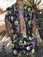Недорогие Комплекты мужских рубашек-Муж. Комплект рубашки Летняя рубашка Гавайская рубашка Графика Цветочный принт Гавайский Алоха Дизайн Отложной Черный Розовый Синий Лиловый Зеленый С принтом на открытом воздухе Повседневные
