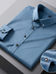 abordables Chemises Habillées-Homme Chemise Chemise Satiné Plein Col rabattu Azur Bleu Clair Vin Noir Blanche Mariage Extérieur manche longue Bouton bas Vêtement Tenue Coton Mode Casual Respirable Confortable