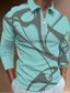 voordelige 3D-ritspolo-Voor heren POLO Shirt Golfshirt Abstract Grafische prints Strijkijzer Zwart Wit Geel blauw Hemelsblauw 3D-afdrukken Buiten Straat Lange mouw Vetoketju Afdrukken Kleding Sport Modieus Streetwear