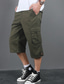 cheap Cargo Shorts-Men&#039;s Cargo Shorts Capri shorts Capri Pants Hiking Shorts Elastic Waist Leg Drawstring Multi Pocket Plain Comfort Wearable Calf-Length Daily Going out Streetwear 100% Cotton Classic Style Yellow