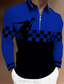 abordables Polo Zip-Homme POLO T Shirt golf Plaid Imprimés Photos Col rabattu Noir Jaune Rouge Bleu Orange 3D effet Extérieur Plein Air manche longue Zippé Imprimer Vêtement Tenue Sportif Mode Vêtement de rue Design
