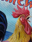 olcso Hawaii ingek-Férfi Ing Hawaii ing Szöveg Grafikai nyomatok Csirke Tengerpart Térfogatcsökkenés Piros zöld Medence Narancssárga Hétköznapi Hawaii Rövid ujjú Gomb lefelé Nyomtatott Ruházat Tropikus Divat Hawaii Puha