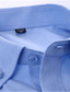 billiga Formella skjortor-Herr Skjorta Slät Klassisk krage Ljusrosa Vit Blå Purpur Ljusblå Bröllop Utomhus Kortärmad Button-Down Kläder Bomull Mode Ledigt Andningsfunktion Bekväm