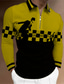voordelige 3D-ritspolo-Voor heren POLO Shirt Golfshirt Ruitjes Grafische prints Strijkijzer Zwart Geel Rood blauw Oranje 3D-afdrukken Buiten Straat Lange mouw Vetoketju Afdrukken Kleding Sport Modieus Streetwear Ontwerper