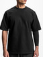 preiswerte Lässige T-Shirts für Herren-Herren T Shirt Oversized Shirt Glatt Rundhalsausschnitt Athlässigkeit Urlaub Kurzarm Bekleidung Strassenmode Stilvoll Klassicher Stil