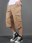 cheap Cargo Shorts-Men&#039;s Cargo Shorts Capri shorts Capri Pants Hiking Shorts Elastic Waist Leg Drawstring Multi Pocket Plain Comfort Wearable Calf-Length Daily Going out Streetwear 100% Cotton Classic Style Yellow