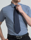 baratos Camisas Vestido-Homens Saia Tecido Decote Quadrado Preto Branco Azul Marinha Azul Cinzento Casamento Ao ar livre Manga Curta Botão para baixo Roupa Algodão Moda Casual Respirável Confortável