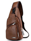 cheap Men&#039;s Bags-Men&#039;s Sling Shoulder Bag Chest Bag PU Leather Outdoor Daily Zipper Waterproof Solid Color Dark Brown Black Brown