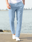 رخيصةأون السراويل الكتان-رجالي سروال الكتان سروال الشاطئ أسود أبيض أزرق M L XL
