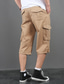 cheap Cargo Shorts-Men&#039;s Cargo Shorts Capri shorts Capri Pants Hiking Shorts Elastic Waist Leg Drawstring Multi Pocket Plain Comfort Wearable Calf-Length Daily Going out Streetwear 100% Cotton Classic Style Yellow