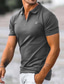 cheap Classic Polo-Men&#039;s Polo Shirt Golf Shirt Fashion Casual Comfortable Short Sleeve Purple Navy Blue khaki Gray Solid Color Turndown Street Casual Button-Down Clothing Clothes Fashion Casual Comfortable