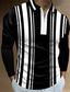 voordelige 3D-ritspolo-Voor heren POLO Shirt Golfshirt Polo met rits Gestreept Grafische prints Strijkijzer Zwart blauw Groen Grijs Buiten Straat Lange mouw Vetoketju Afdrukken Kleding Modieus Streetwear Ontwerper Zacht