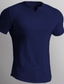 ieftine Tricouri casual pentru bărbați-Bărbați Tricou Simplu În V Stradă Vacanță Mânecă scurtă Îmbrăcăminte Designer De Bază Contemporan modern