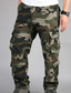 cheap Cargo Pants-Men&#039;s Cargo Pants Trousers Leg Drawstring 8 Pocket Print Camouflage Comfort Outdoor Daily Going out 100% Cotton Fashion Streetwear Black Army Green