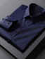 baratos Camisas Vestido-Homens Saia Tecido Decote Quadrado Preto Branco Azul Marinha Azul Cinzento Casamento Ao ar livre Manga Longa Botão para baixo Roupa Algodão Moda Casual Respirável Confortável