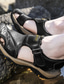 billige Herresandaler-Herre Sandaler Sporty sandaler Udendørs vandreture Sandaler. Komfort sandaler Afslappet Strandstil Daglig Badesko Nappalæder Åndbart Mørkebrun Sort Brun Forår Sommer