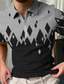 cheap Zip Polo-Men&#039;s Polo Shirt Golf Shirt Zip Polo Graphic Prints Geometry Argyle Turndown Black White Yellow Royal Blue Light Grey Outdoor Street Short Sleeves Zipper Print Clothing Apparel Fashion Designer