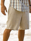 cheap Linen Shorts-Men&#039;s Shorts Linen Shorts Summer Shorts Beach Shorts Zipper Plain Comfort Breathable Short Outdoor Daily Streetwear Linen / Cotton Blend Stylish Casual Blue Khaki Inelastic