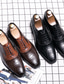 cheap Men&#039;s Oxfords-Men&#039;s Loafers &amp; Slip-Ons Leather Loafers Business Casual Daily Walking Shoes PU Warm Booties / Ankle Boots Dark Brown Black Fall Spring