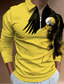 cheap Zip Polo-Men&#039;s Polo Shirt Golf Shirt Animal Graphic Prints Eagle Turndown Light Yellow Yellow Blue Purple Brown 3D Print Outdoor Street Long Sleeve Zipper Print Clothing Apparel Fashion Designer Casual Soft