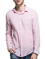 economico camicie casual da uomo-Per uomo camicia di lino Collo ripiegabile Primavera estate Manica lunga Nero Bianco Rosa Liscio Informale Giornaliero Abbigliamento