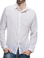 Χαμηλού Κόστους ανδρικά πουκάμισα casual-Ανδρικά λινό πουκάμισο Απορρίπτω Ανοιξη καλοκαίρι Μακρυμάνικο Μαύρο Λευκό Ανθισμένο Ροζ Σκέτο Causal Καθημερινά Ρούχα