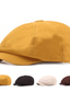 baratos Chapéu para Homem-Homens Chapéu de Boina chapéu de jornaleiro Preto Amarelo Algodão Roupa de rua à moda Casual Ao ar livre Diário Para Noite Tecido Filtro Solar