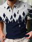 levne 3D polo na zip-Pánské Polo trička Golfová košile Polo na zip Grafické tisky Geometrie Argyle Přehnutý Černá Bílá Žlutá Námořnická modř Světle šedá Venkovní ulice Krátké rukávy Zip Tisk Oblečení Módní Designové Na