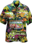 levne Havajské košile-Pánské Košile Havajská košile Grafické tisky Hippie Autobus Přehnutý Světle žlutá Černá Světle zelená Fialová Hnědá Ležérní Havajské Krátký rukáv Tlačítko dolů Tisk Oblečení Tropický vzhled Módn