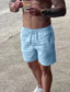 cheap Casual Shorts-Men&#039;s Shorts Linen Shorts Summer Shorts Beach Shorts Drawstring Elastic Waist Plain Breathable Soft Short Casual Daily Holiday Streetwear Hawaiian Black White Micro-elastic